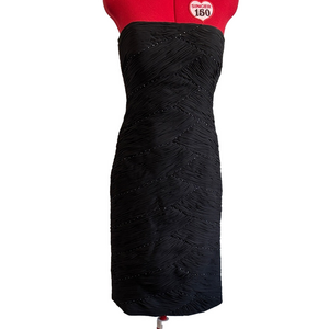 Mon Cheri 100% Silk Black Strapless Dress